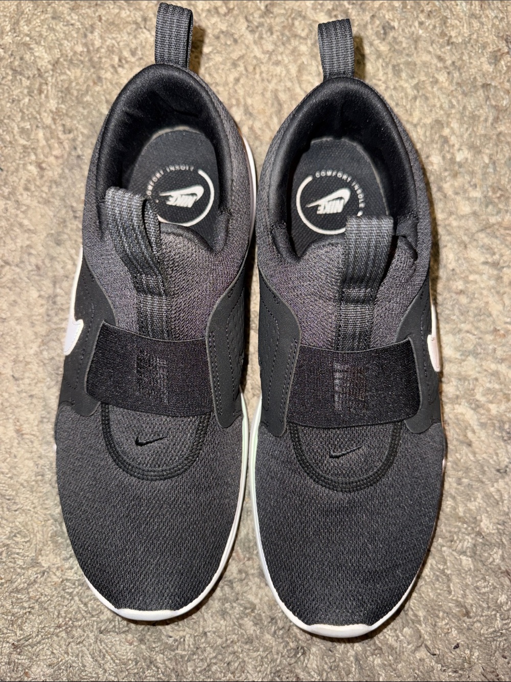 🖤NIKE AD COMFORT BLK/WHT WOMENS SLIP-ON SNEAKERS SIZE 10🖤